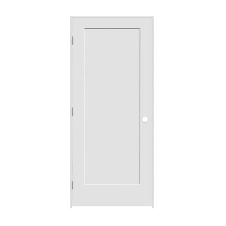Codel Doors 36" x 84" x 1-3/8" Primed 1-Panel Interior Shaker 4-9/16" RH Prehung Door with Satin Nickel Hinges 3070pri8401RH154916